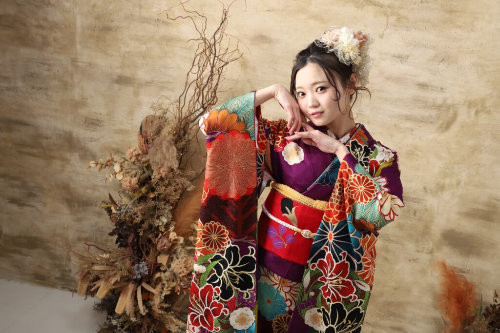 振袖レンタル(成人式)木津川市・精華町・京田辺市_フォトスタジオワタナベ(渡辺写真館)京都木津川店_紫振袖